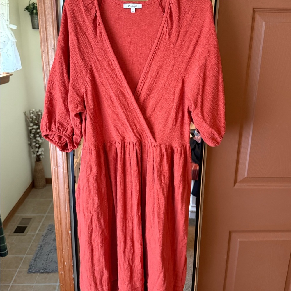 Madewell Marianna Red Midi Dress size Large